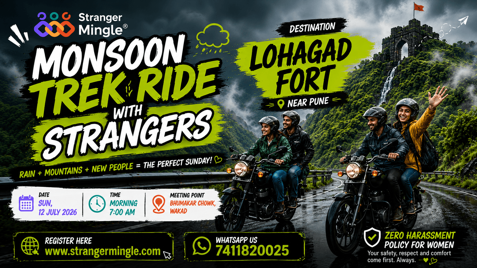 Poster of Monsoon Trek Ride with Strangers – Lohgad Fort